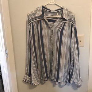 Flowy Striped Button Up